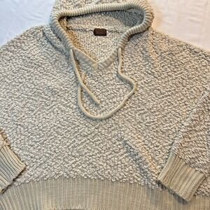 POL Hoodie‎ Sweater Womens Size M Ivory Popcorn Tecture Oversize Slouchy Casual
